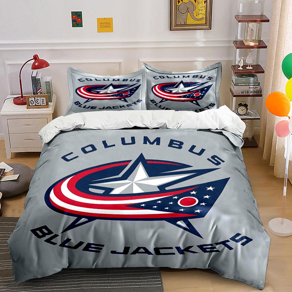 Columbus Blue Jackets Bedding Set Bedding Duvet Cover Set Duvet Cover Pillowcases (1 * Duvet Cover 2 * Pillowcases, without duvet insert)