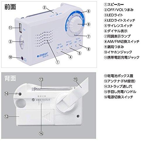 Taichi Holdings (KOBAN) Hand-crank Charging + Battery Storage Radio ECO-3