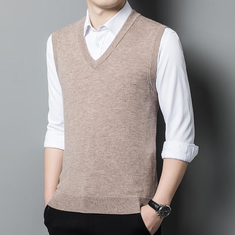 

Yiliteng Men s Pure Wool V-Neck Thermal Vest L