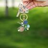 Ocean Series Rhinestone  Keyring Pendant Starfish Scallop Pearl Keychain Bag Decoration Gift