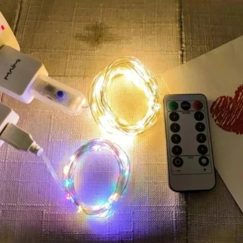 8 Function Remote Control LED Fairy Lights USB String Lights Christmas Garland for New Year Wedding Party Tree Garden Decoration