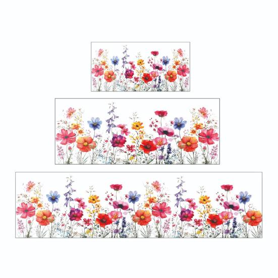 Adesivo Colorato Floreale per Finestra Primavera Estate Fiori Selvatici Statico Pellicole per Finestra Biadesive Decalcomanie Anti-Collisione per Porte in Vetro per Soggiorno Camera da Letto