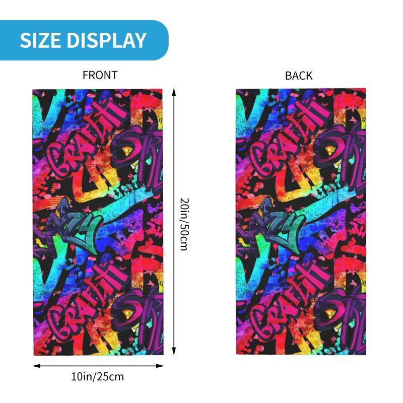Neon Graffiti Kunst Druck Bandana Nackenwärmer Unisex Wandern Camping Reiten Schlauchmaske Schal Motorrad Gamasche Gesichtsbedeckung Stirnband