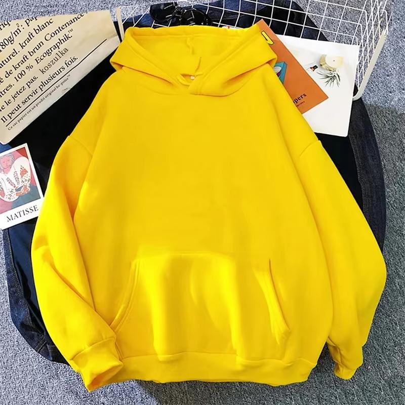 Women's Sweatshirts High Quality Pure Color Hooded Long Sleeve Pullover All Season Feamle Home Outdoor Casual Sporty Warm Hoodie