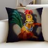 Fun CChicken RunS Cushion Cover Breathable and Skinfriendly Linen Pillowcase Square Removable and Washable Cushion