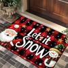 Cartoon Christmas Knit-Style Non-Slip Velvet Floor Mat: Dirt-Resistant Bathroom or Entrance Decor