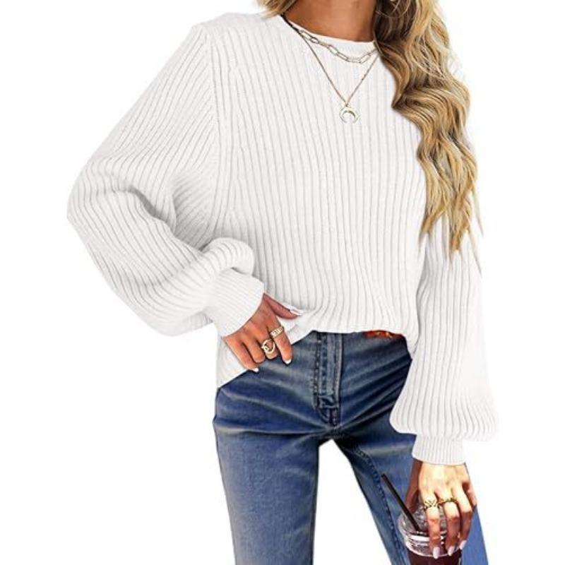 Mode printemps automne femmes pull col rond à manches longues en vrac chaud épais pull pulls confort chemise