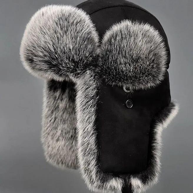 WTEMPO Winter Kältefest Winddicht Warm Wildleder Paar Hüte Dick Plüsch Ohrenschutz Große Größe Outdoor Wandern Skifahren Fliegerhüte