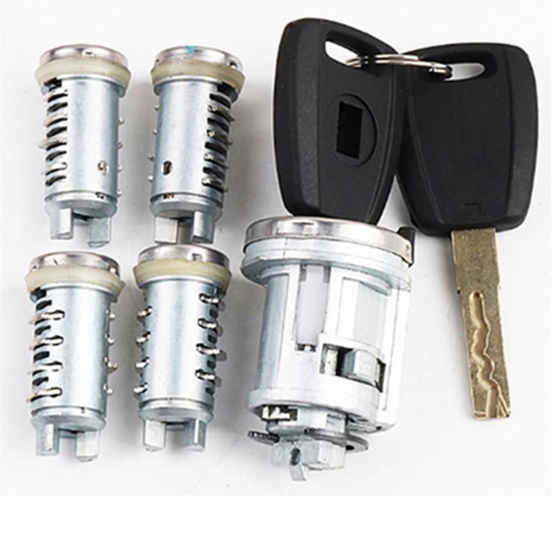OEM Auto Full Set Door Lock Cylinder For Fiat Ducato Doblo Cargo Punto Panda SIP22 Blade Trunk Lock Ignition Lock With 2Pcs Key