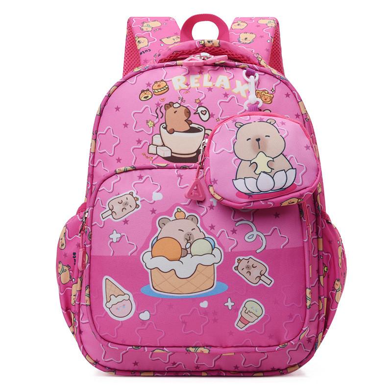 Stylish Cute And Capybara Kids Backpack For Nursery School With Comfortable Straps And Nylon Material