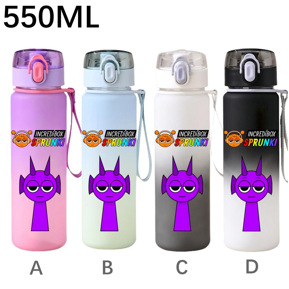 550ml Hra Sprunki Gradientní Sportovní Láhev na Vodu Kreslená Nepropustná Přenosné Lahve na Pití Venku Sport Fitness Pohárek na Vodu