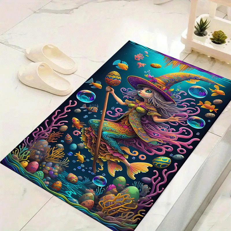 1 Stück Hexen-Druck, Design Innenbereich Teppich - Weich, Rutschfest und Langlebig Gaming-Zimmer Dekor für Schlafzimmer, Wohnzimmer