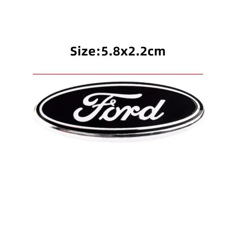 58x22mm Alloy Auto Steering Wheel Emblem Sticker for Ford Fusion Ranger Ecosport Fiesta Kuga Edge Focus Mk4 Mondeo Escape ST GT
