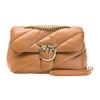 New PINKO Puff Sheepskin Swallow Bag, Shoulder Bag, Crossbody Bag Regular Women's Brown 1P22JC-Y7SR-L58Q