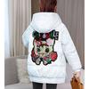 Women's Thickened Loose Cotton Jacket Long Sleeve Rhinestone Korean Fashion Coat