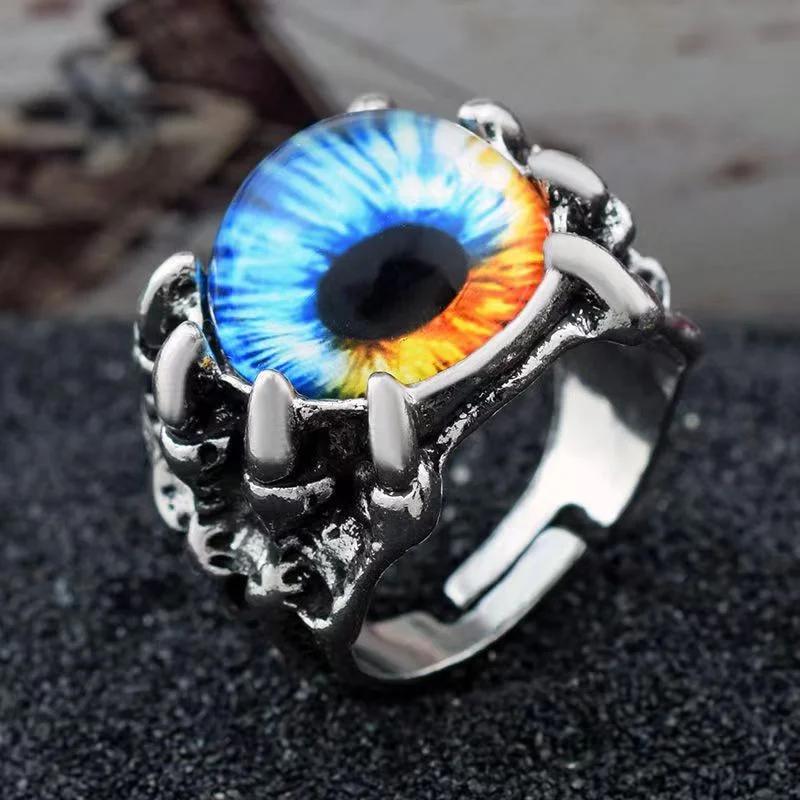 Retro Gotische Farbe Böser Blick Ringe Für Männer Dominante Drachenklaue Vintage Hochzeit Luxus Ästhetische Tiere Ring Halloween Geschenke