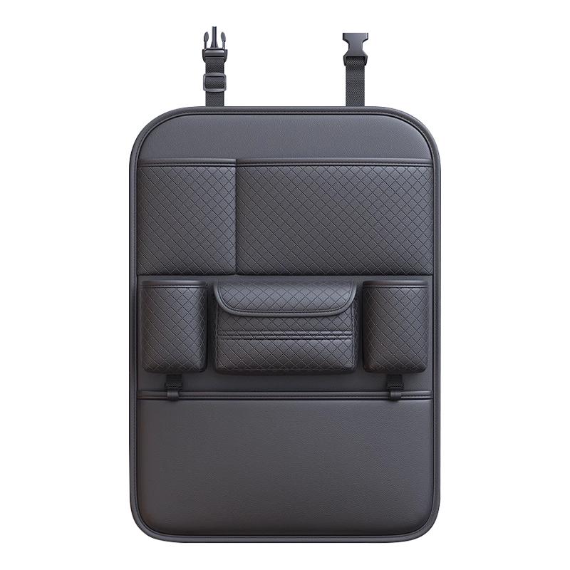

Multi-functional Car Seat Back Organizer High-Capacity Multi-Pocket Backseat Storage Bag Wear-Resistant Anti Kick Mat 1 pc