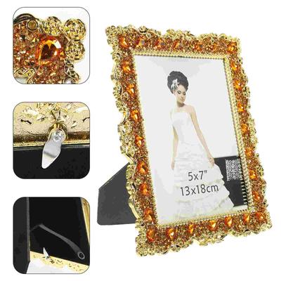 Decorations Photo Frame Office Display Shelf Wedding Picture Rhinestones Tabletop