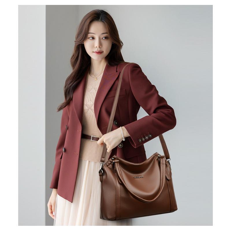 Damen Minimalistische Handtasche, Schultertasche mit großem Fassungsvermögen, Vintage Handtasche, Damenhandtasche, Modische Alltags-Schultertasche