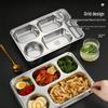 304 Stainless Steel Multi-Compartment Lunch Tray