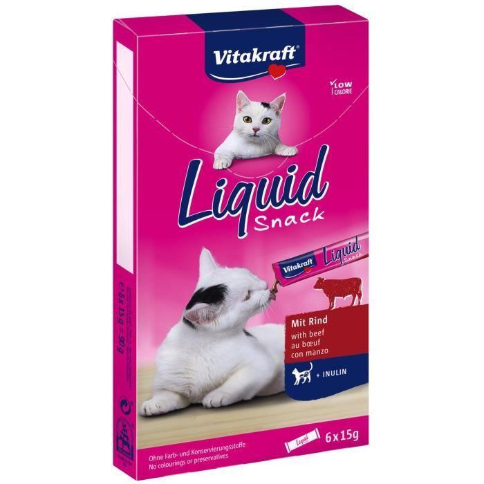 Snack Liquide - VITAKRAFT - Boeuf Et Inuline - Riche En Inuline - Pauvre En Matières Grasses - Pour Chat