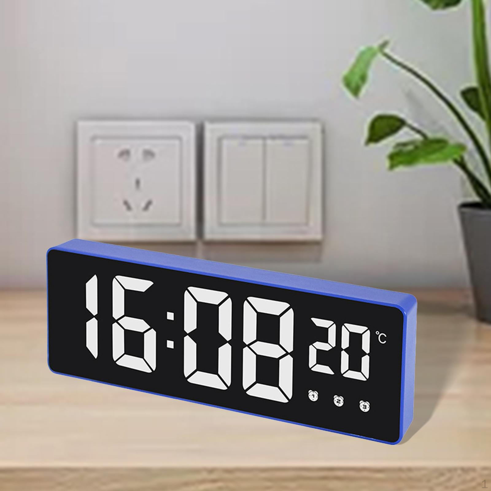 

Digital LED Screen Large Number for Travel Bedroom Desk синій