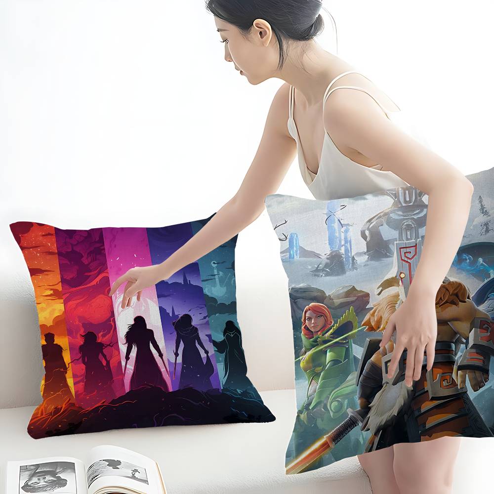 D-Dota 2 Character Stitch Lucky Dragon Pillow Cover Sofa Cushion Cover Home Room Decoration Children Gift