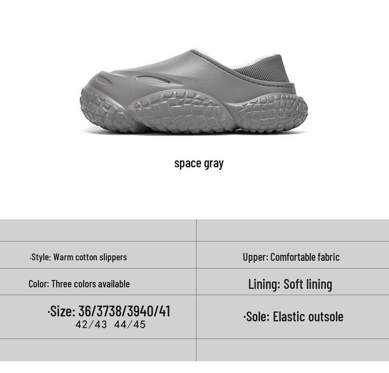 Winter Cotton Slippers: Non-slip, Waterproof, Thick-soled, Warm Velvet, Closed-toe for Men & Women
