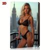 Vintage Metal Wall Art 8x12 Inch Retro Black Bikini Beach Sign Durable Home Decor for Bar Cafe Bedroom