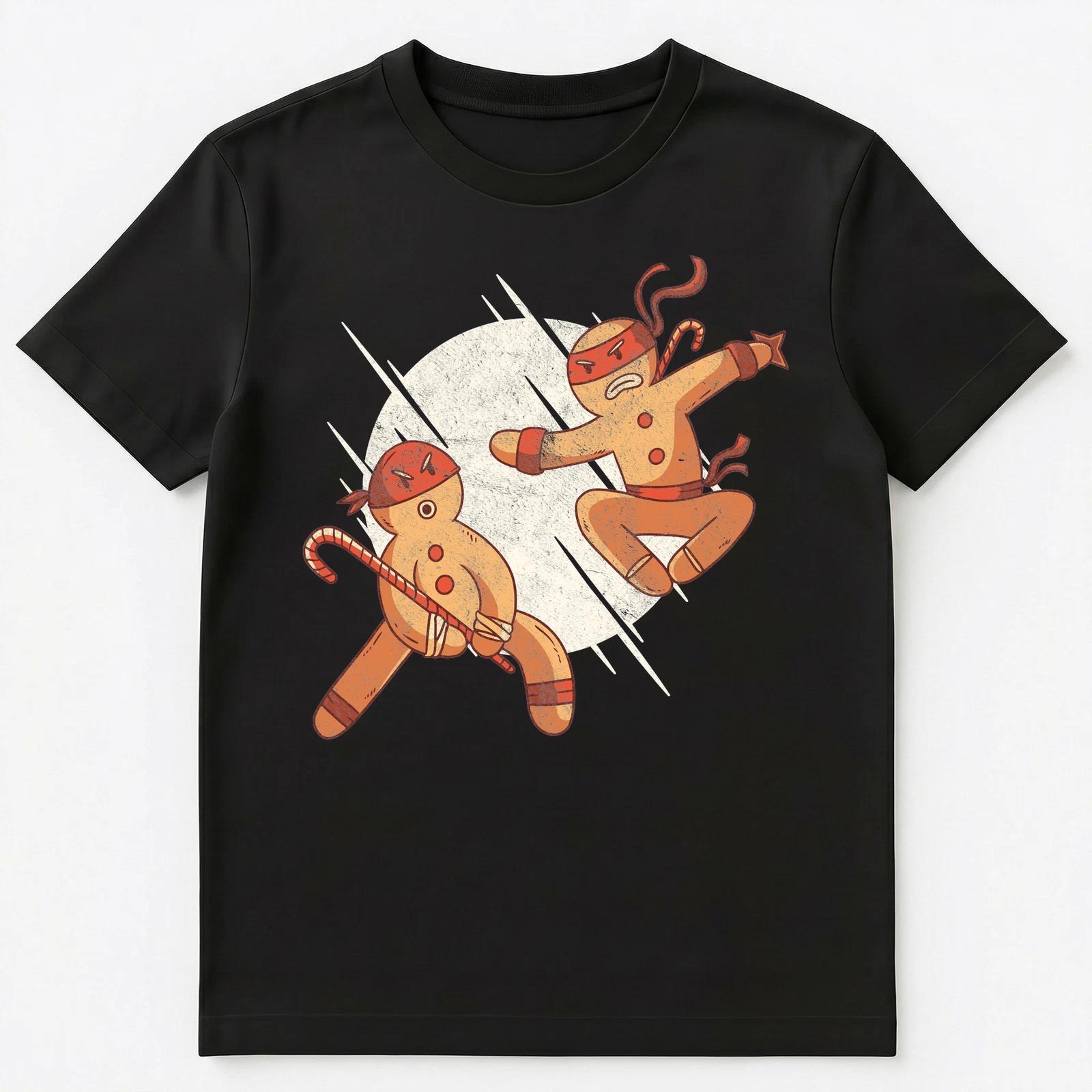 

Cute Gingerbread Men Having A Fight Christmas Unisex T-Shirt 4XL