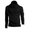 Schickes Herren Einfarbiges Stehkragen Langarm Pullover Unterhemd Slim T-Shirt