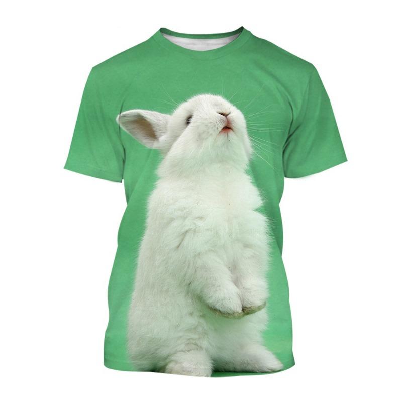 Animal Rabbit 3D Printed T-Shirts Men Women Casual Fashion Streetwear Oversized Short Sleeve T Shirt Male Tees Tops Man Clothing
