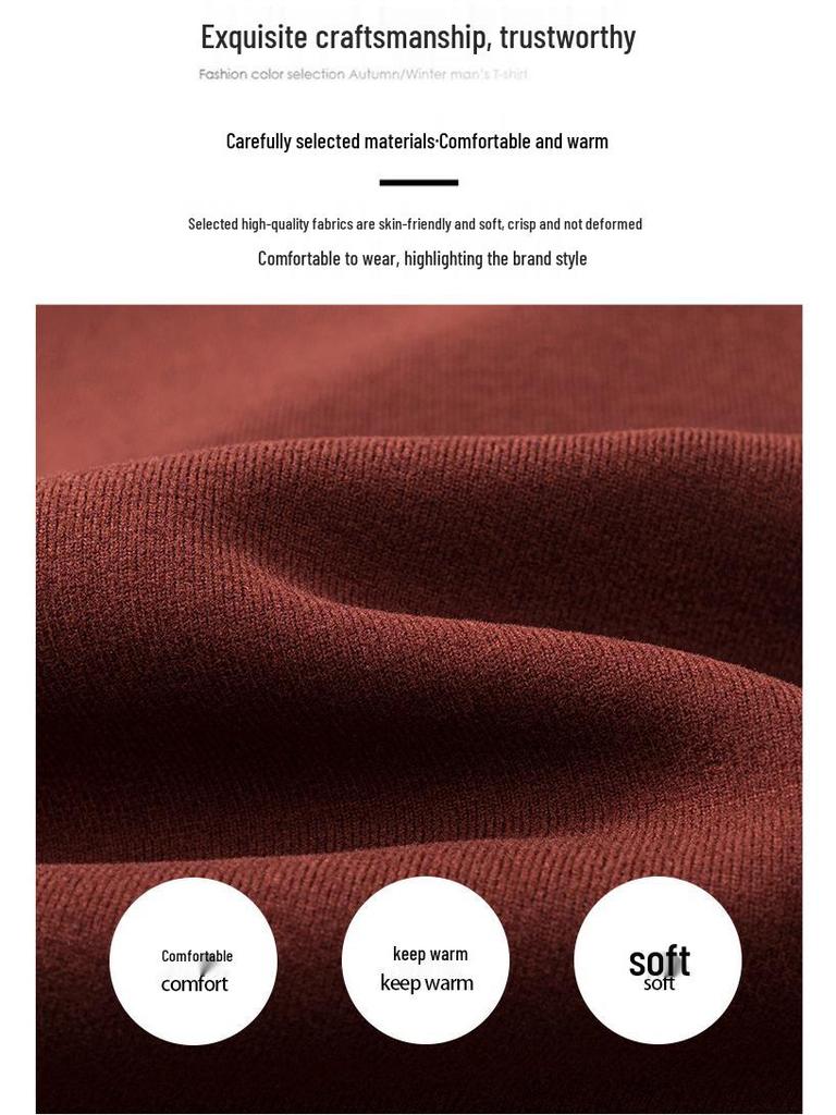 Herren Warmer Fleece-Pullover mit halbem Stehkragen und Plus-Samt - Verdickte Innenschicht für Herbst/Winter 2025