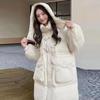 Women's Windproof Winter Jacket - Thick Down, Big Fur Collar