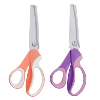 2 Pcs Embroidery Scissors Stainless Steel Color Handle Fabric Scissors DIY Wavy Sawtooth Scissors For Office Home