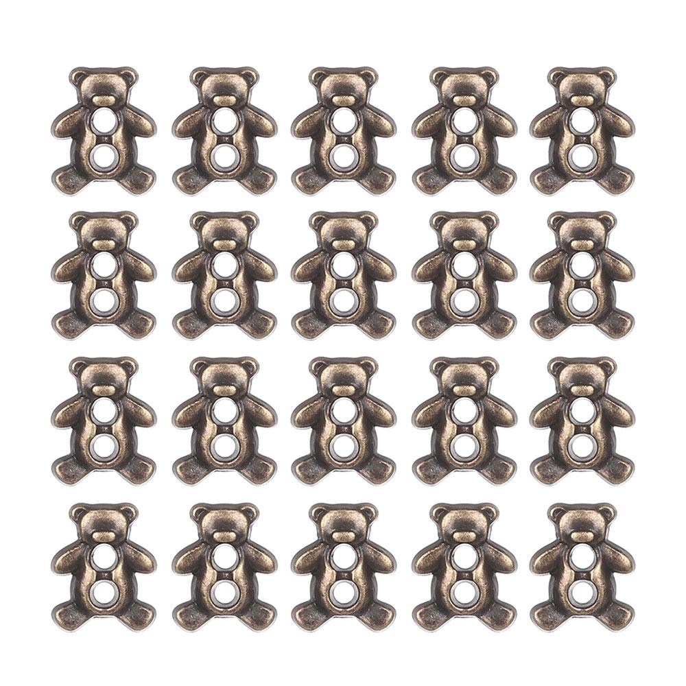 20/40Pcs Mini 6mm Metal Buckle Bear Pattern Decor Buckles for 1/6 Kid Doll Toy Button Buckle DIY Doll Clothes Sewing Accessories