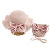 Childrens Summer Straw Hat And Bag Set With Wide Brim Sun Protection For Girls
