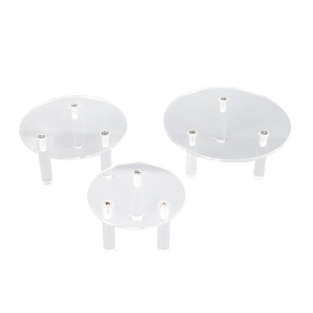 3 PCS Round Acrylic Display Stand Set Easy To Install Round Acrylic Jewelry Display for Rings Earrings Mini Figurines