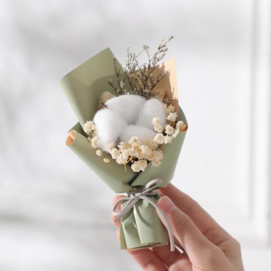 Mini Dried Flower Bouquet Dry Babysbreath Rose Decoration Small Floral Bouquet Romantic Valentine’s Day