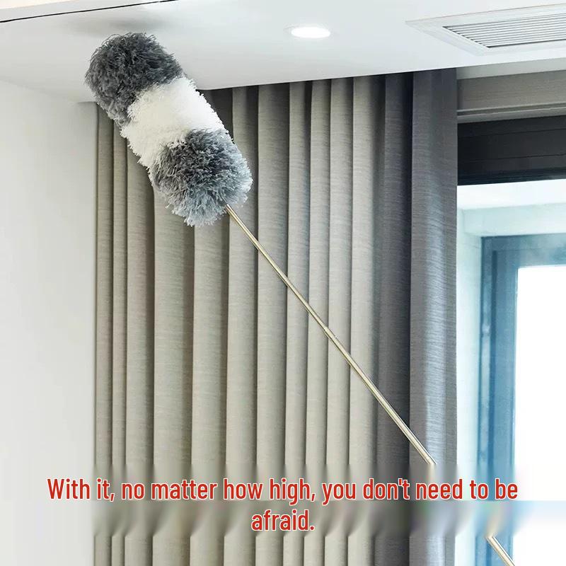 Telescopic Electrostatic Feather Duster for High Ceilings and Gaps