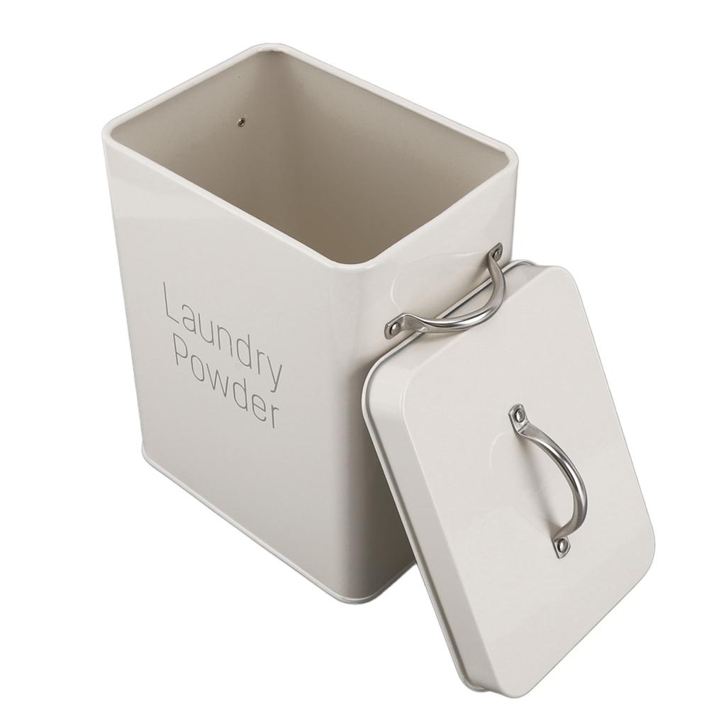 Metal Laundry Room Container with Dual Side Handles with Spoon Lid Farmhouse Laundry Powder Container for Washing Powder Rice Dog Food