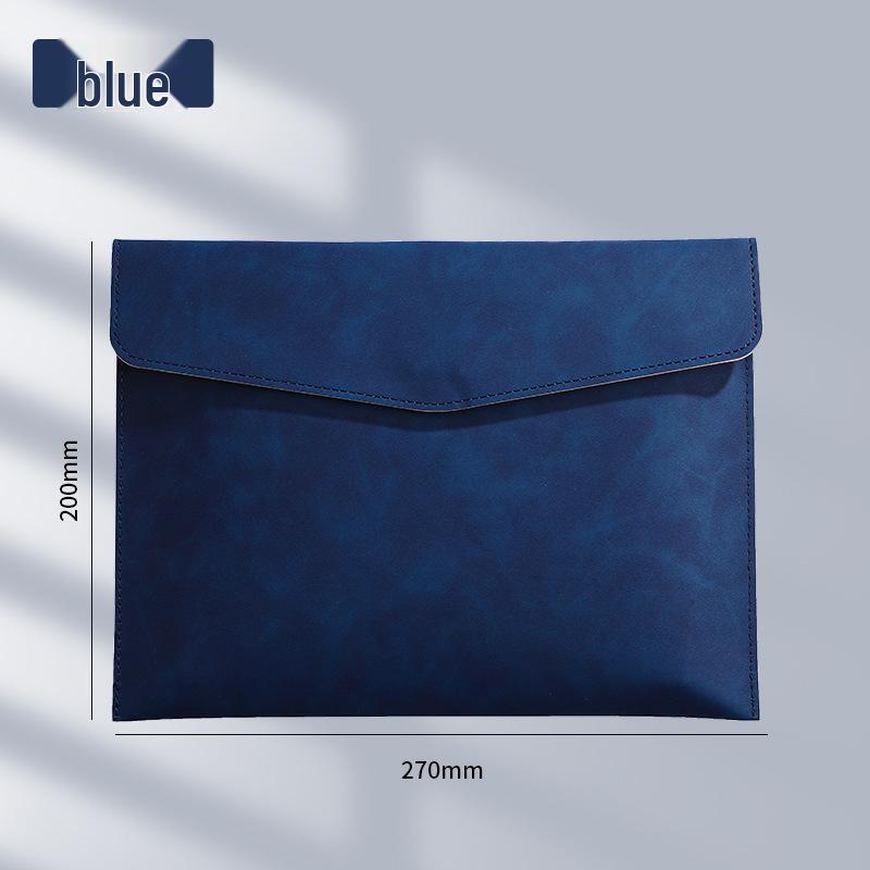 Thickened Waterproof A4 Leather File Folder with Snap Button & Customizable Logo