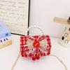 Red Ruffled Fun Bow Purse For Girls With Cozy Polyester Interior And Playful Appeal For Any Occasion