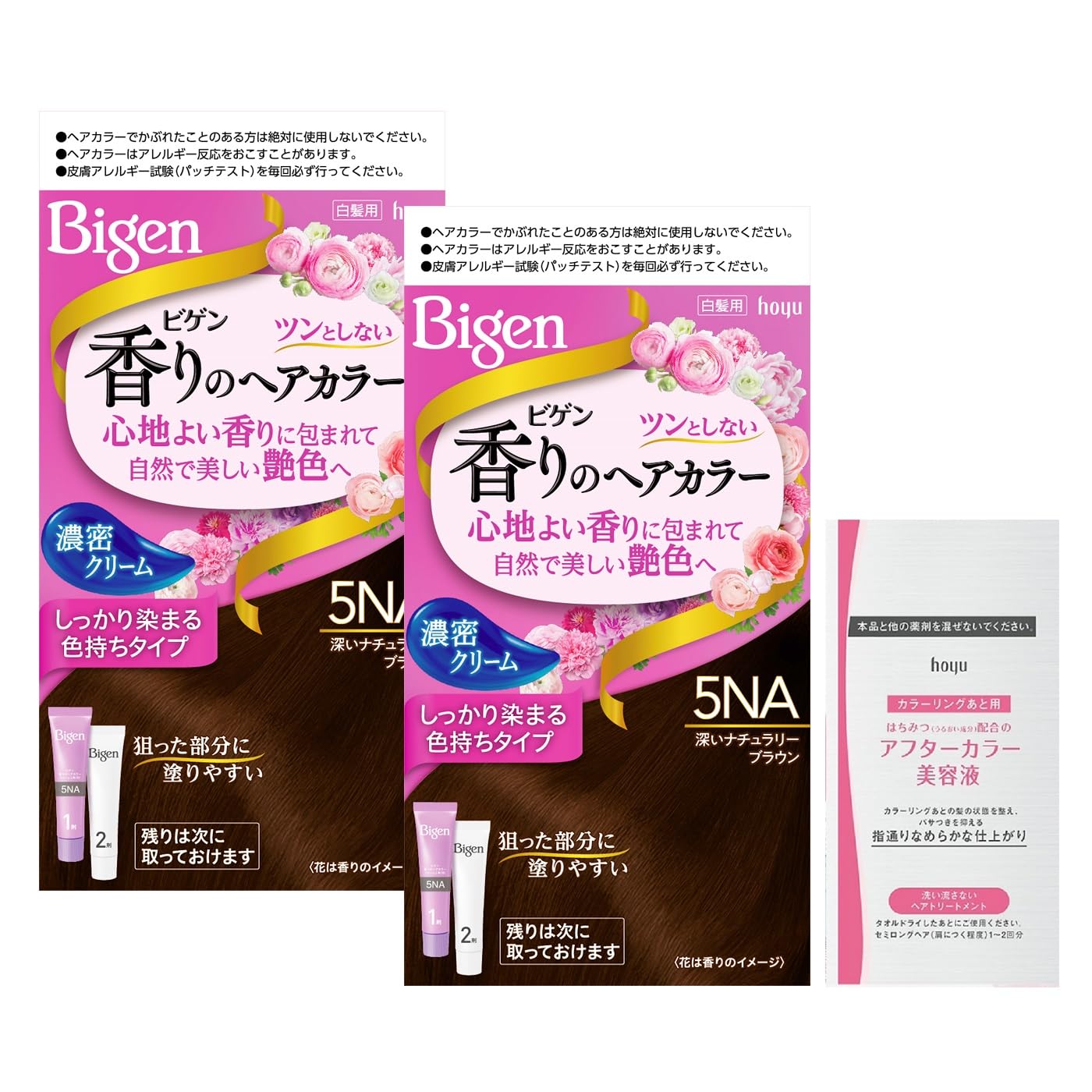 

Hoyu Bigen Fragrance Hair Color Cream 5NA Naturally for Gray 40g 40g 2nd Bonus (Deep Brown) Hair, (1st Agent) + (2x Agent) + [Quasi-drug]