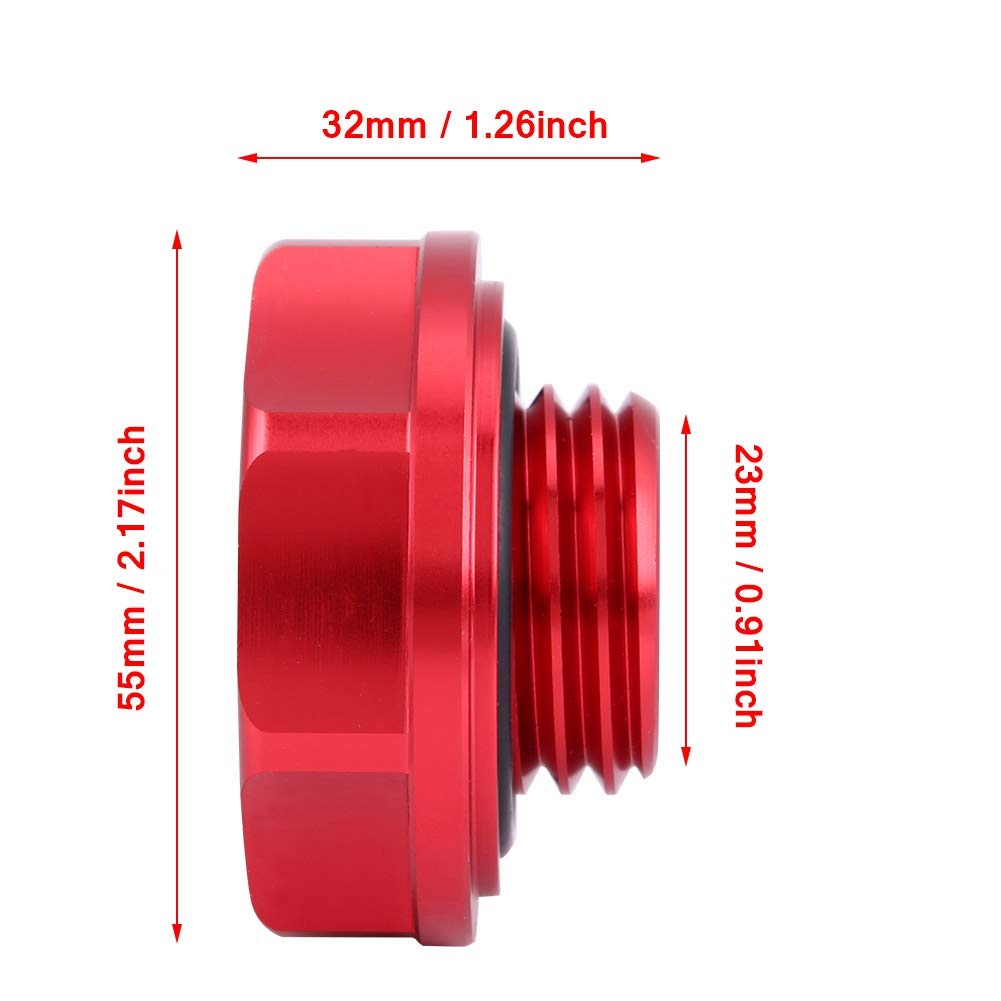 Gorgeri Filler Cap, Aluminum Alloy Filler Cover, Fuel Tank Cap (Red))