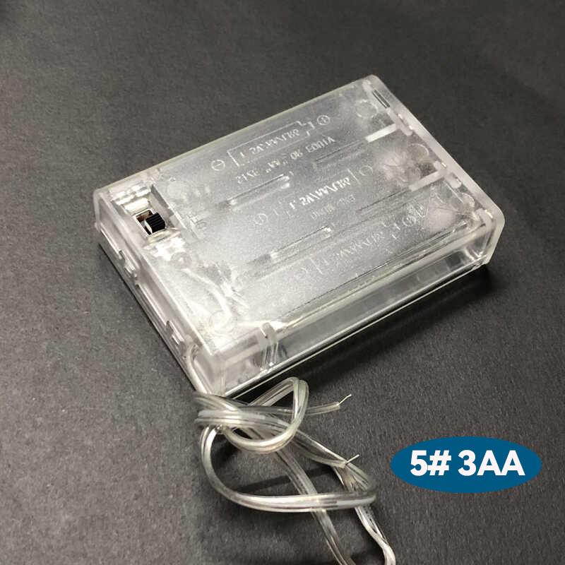 Transparent Milky White Frosted 5/7 Battery Box with Switch And Tail Wire DIY Decorative Light Electronic Circuit Accessories