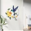 Floral Iron Art Bird Pattern Wall Decoration Round Panel Living Ornaments Room