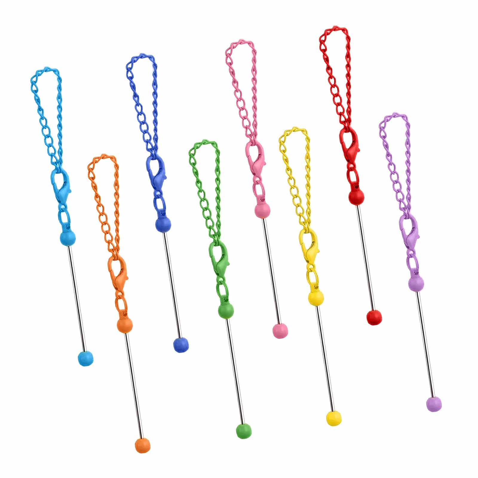 

8Pcs Beadable Keychain Charm Beading Keyring Pendant Keyring Decorations Accessory for Keychain Backpacks Purse Charm