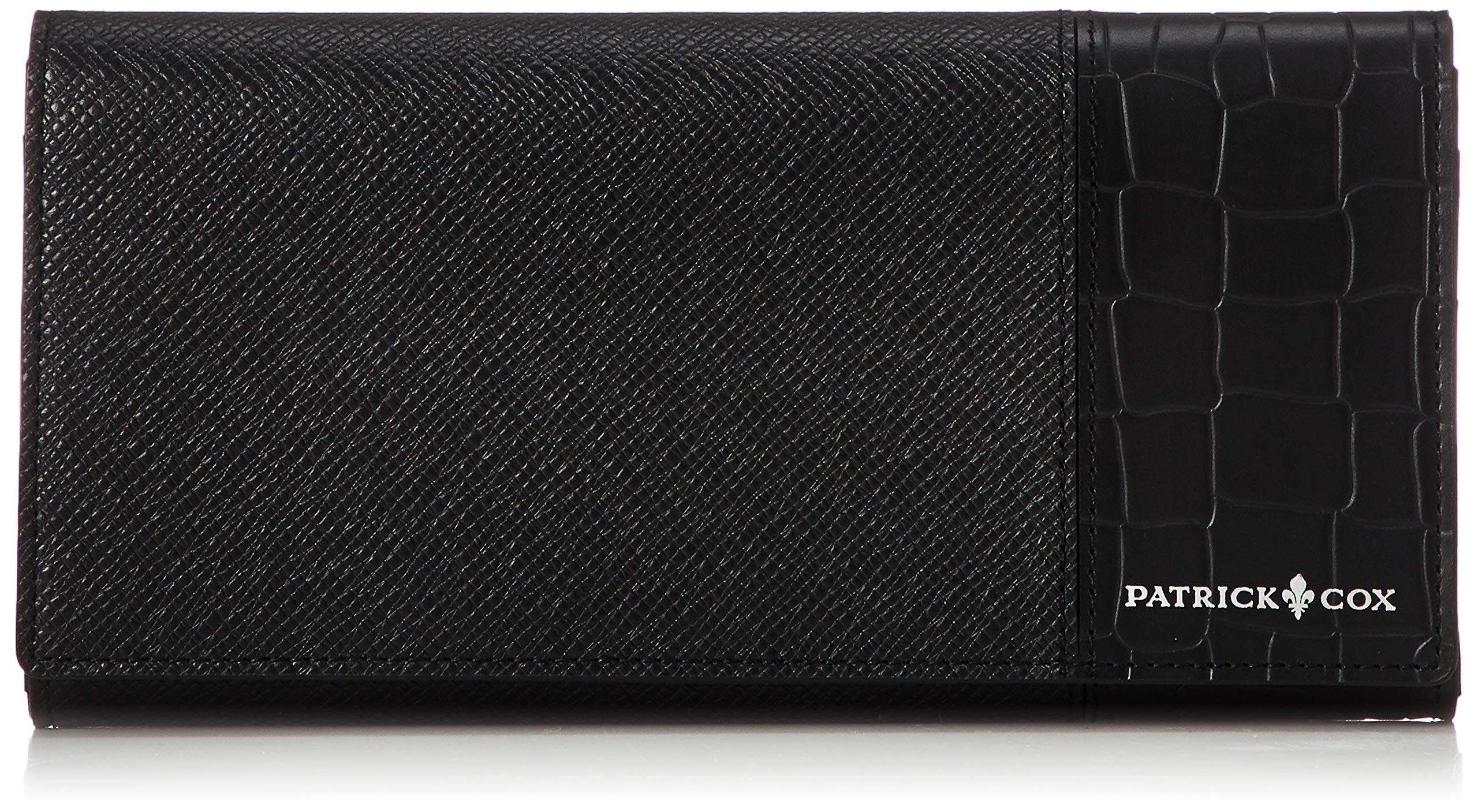 

Patrick Cox Men s Embossed Leather Wallet, BlackBlack