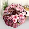 1pc Leopard Blossom Automatic Folding Umbrella - 8-Rib Automatic Open/Close, Large Canopy Birthday Festival Gift yy251217141